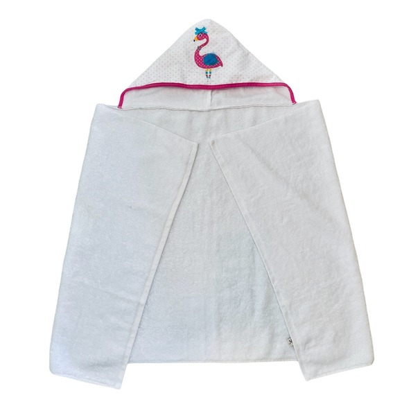 Hooded Flamingo Towel For Kids 100% Cotton For Beach Bath Pool 28x52 Inches NWT - Picture 10 of 13